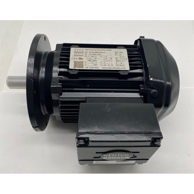 Dorner JIE DS71M4/NEMA/56C/BL/D 交流电感应电机,0.75HP 框架 5