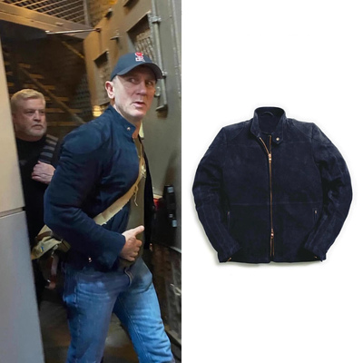 33丹尼尔克雷格同款夹克复刻PWVC绒面革机车夹克男士麂皮绒秋冬