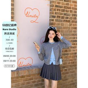 假两件单排扣羊毛针织开衫 NORA 女 新款 秋装 STUDIO 层次美学