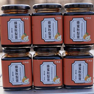 蜂蜜秋梨膏6瓶每瓶300克天然纯正原蜜熬制纯正