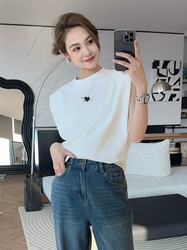 Жилет без рукавов, футболка для отдыха, оверсайз