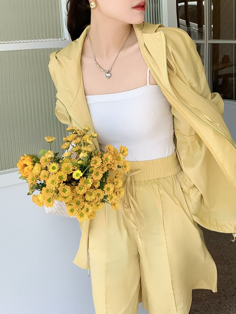 MEIYANG[클리어아웃 세일]JASMINE MINT TEA SET ICE FUMEI SHORTS JACKET 자켓