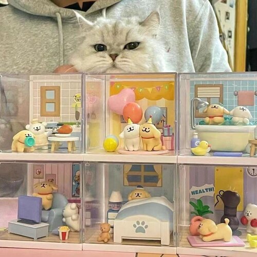 正版miniso名创优品线条小狗Maltese的生活日常盲盒手办礼物摆件