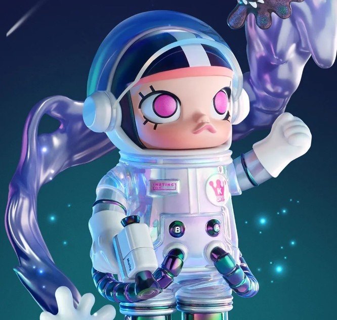 泡泡玛特mega珍藏系列100% space molly周年盲盒宇航员潮玩公仔