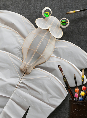 竹制立体空白金鱼蜻蜓蝴蝶鹰沙燕风筝DIY涂鸦教学校传统工艺课堂