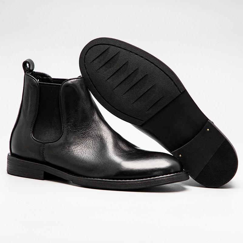 CHELSEA BOOTS MENS BRITISH LEATHER SPRING AND AUTUMN BOOTS TOP LAYER COWHIDE PERSONALITY SLEEVE MARTIN BOOTS TIDE ONE FOOT MENS BOOTS