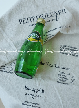 素色英文字母restaurant亚麻高级感餐垫ins美食摆拍餐巾餐布垫布