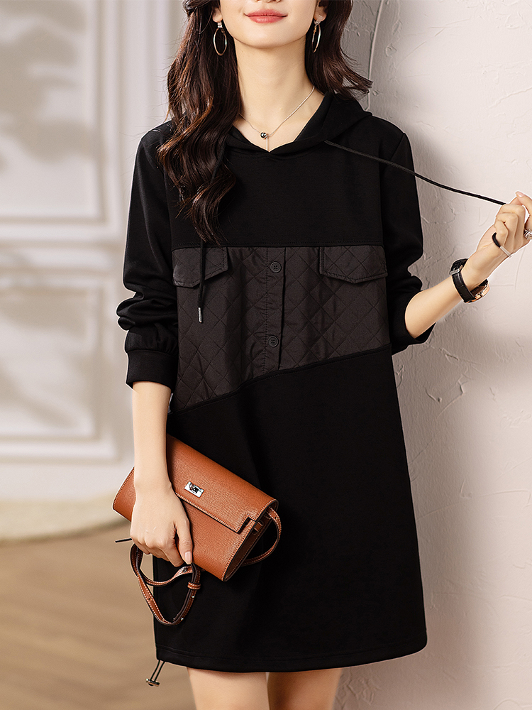 胖mm显瘦洋气高级感卫衣连衣裙