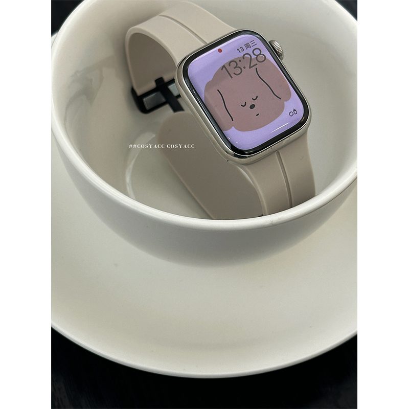 COSYACC 适用iwatch910代se苹果磁吸扣硅胶防水运动手表带s11