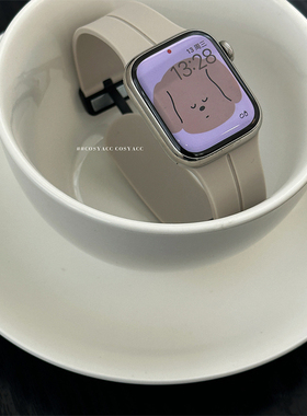 COSYACC 适用iwatch910代se苹果磁吸扣硅胶防水运动手表带s11