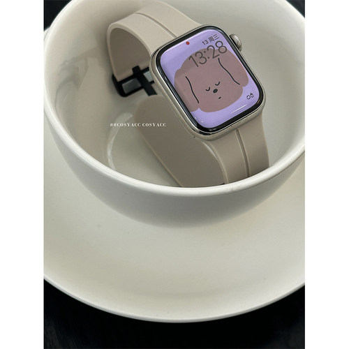 COSYACC 适用iwatch910代se苹果磁吸扣硅胶防水运动手表带s11