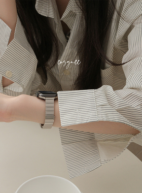 COSYACC 适用iwatch910代se小蛮腰不锈钢细款高级感苹果s11手表带