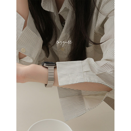 COSYACC 适用iwatch910代se小蛮腰不锈钢细款高级感苹果s11手表带