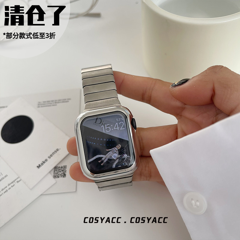 COSYACC适用于苹果手表iWatch6789代se不锈钢金属高级感钢链表带-封面