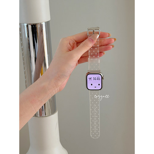 cosyacc适用iwatch8910代se韩系波点透明星星tpu苹果手表带s11