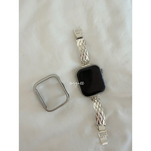 cosyacc适用苹果手表金属iwatch910代se小香风镶钻手镯表带s11/12