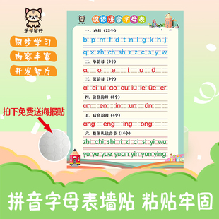 汉语拼音字母表墙贴一年级幼小专项拼读训练学习九九乘法口诀挂图