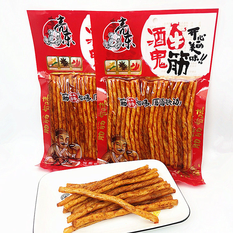 亮东酒鬼牛筋130克x6袋 劲辣筋道儿时怀旧休闲素食调味面制品辣条