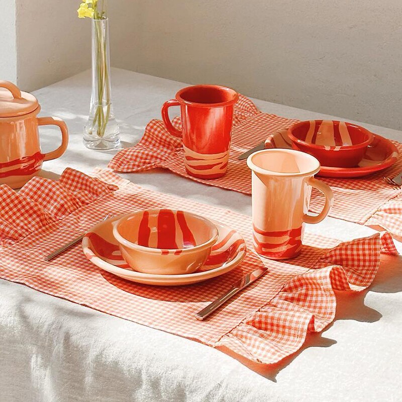 BORNN手工撞色搪瓷餐具餐盘水杯