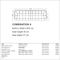 Комбинация 4-длинной 353 заказа 8-12 месяцев