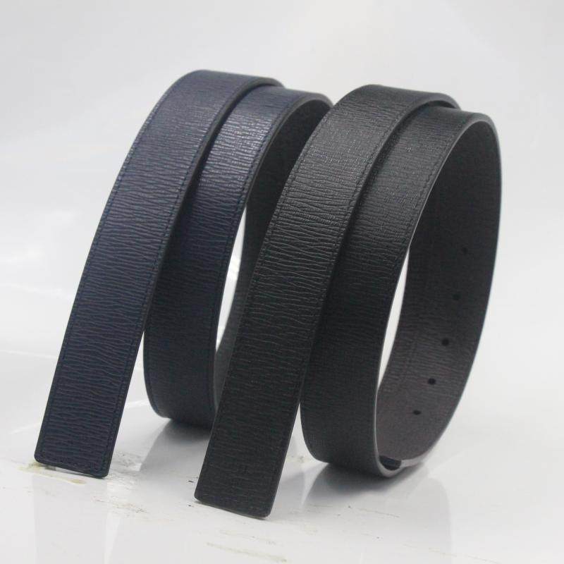 不带头皮带男士头层牛皮针扣平滑扣无扣带身 无头真皮腰带条3.4cm