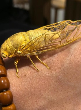 知了蜕变成金蝉重工金蝉摆件复古高级感小巧潮玩百搭个性轻奢摆饰