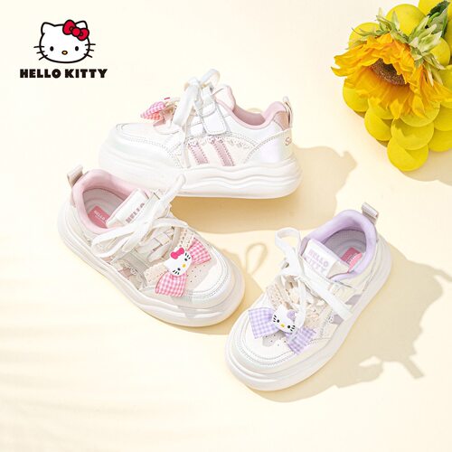 HelloKitty儿童板鞋女童鞋子板鞋休闲软底公主运动鞋小白鞋品牌鞋