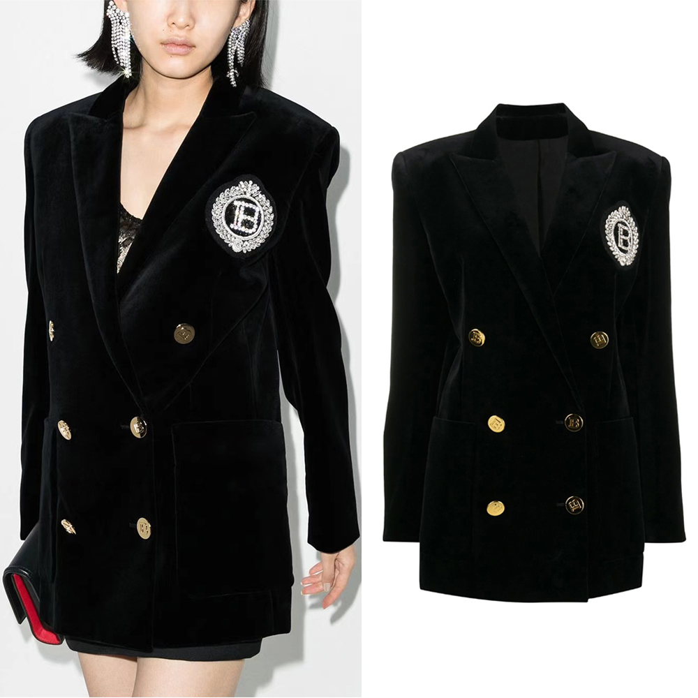 欧美长袖百搭女式西装外套上衣