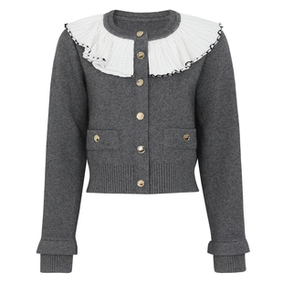 上衣气质网红开衫 通勤拼色针织长袖 外套女 时尚 2639高品质春秋新款