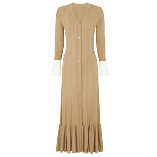 显瘦气质大摆连衣裙 通勤品质针织修身 2618高品质欧美春秋新款 时尚