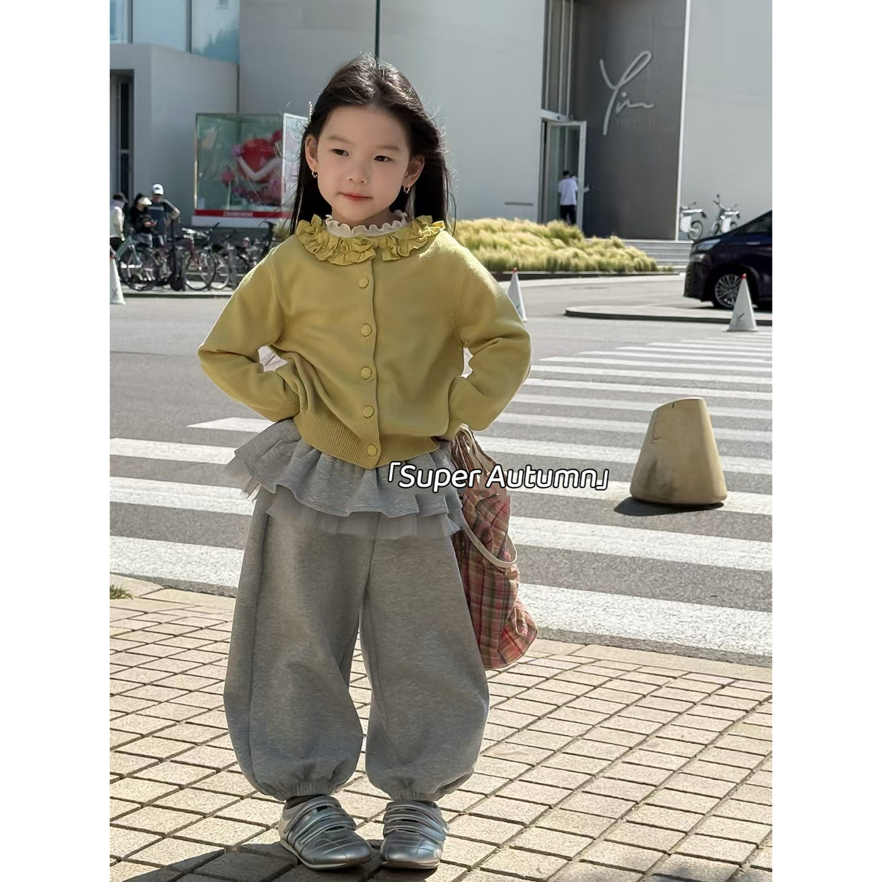 女童秋季韩版木耳边针织开衫