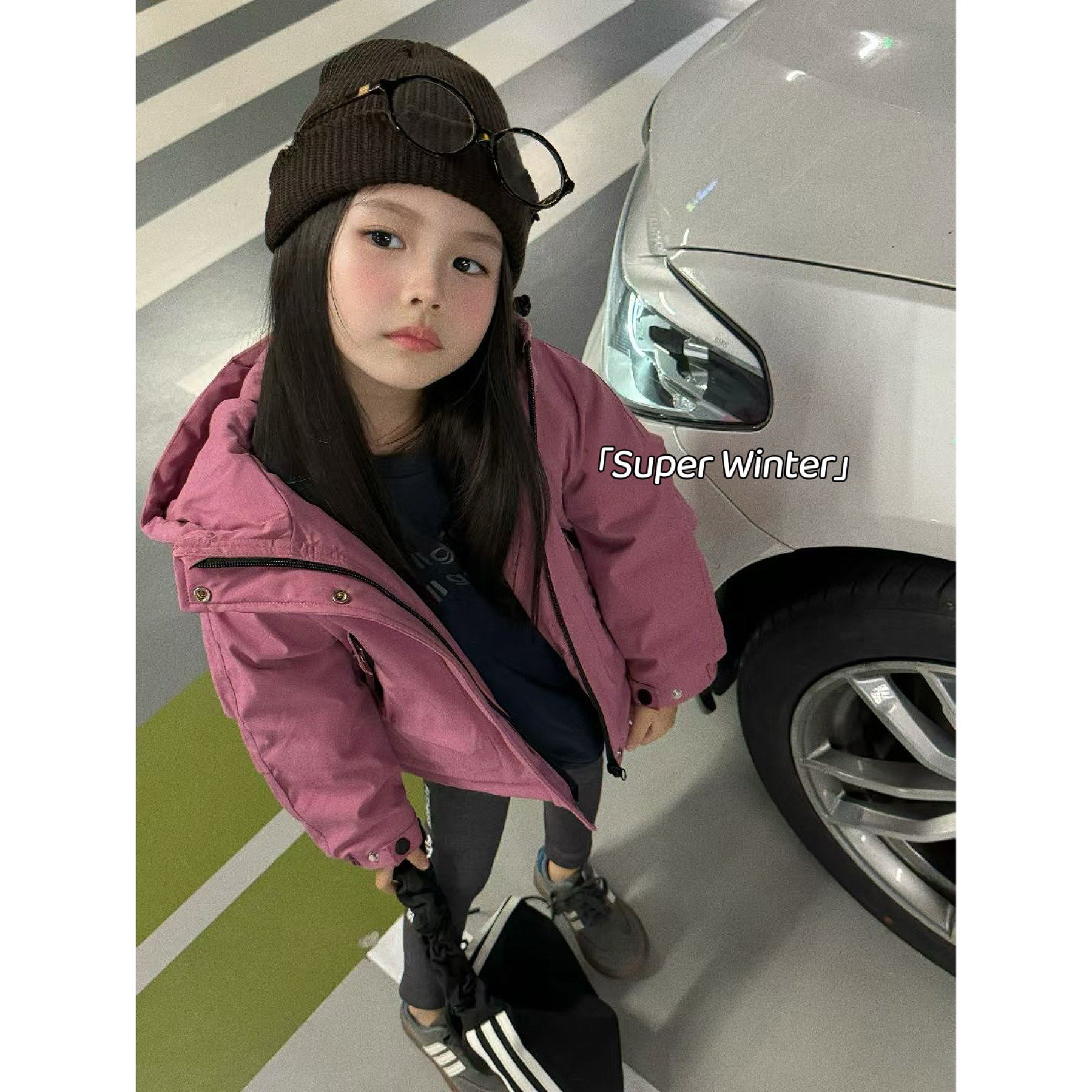 女童冬季韩版连帽夹棉外套