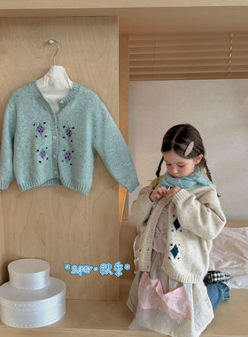 女童26秋季韩版费尔岛针织开衫