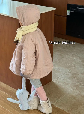 女童冬季加厚棉服连帽外套