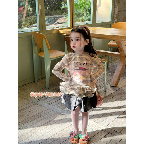 女童26夏季防晒袖卡通T