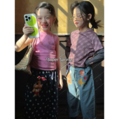 洋气针织背心波点裤 韩版 两件套日系姐妹出行穿搭潮 新款 女童26春季