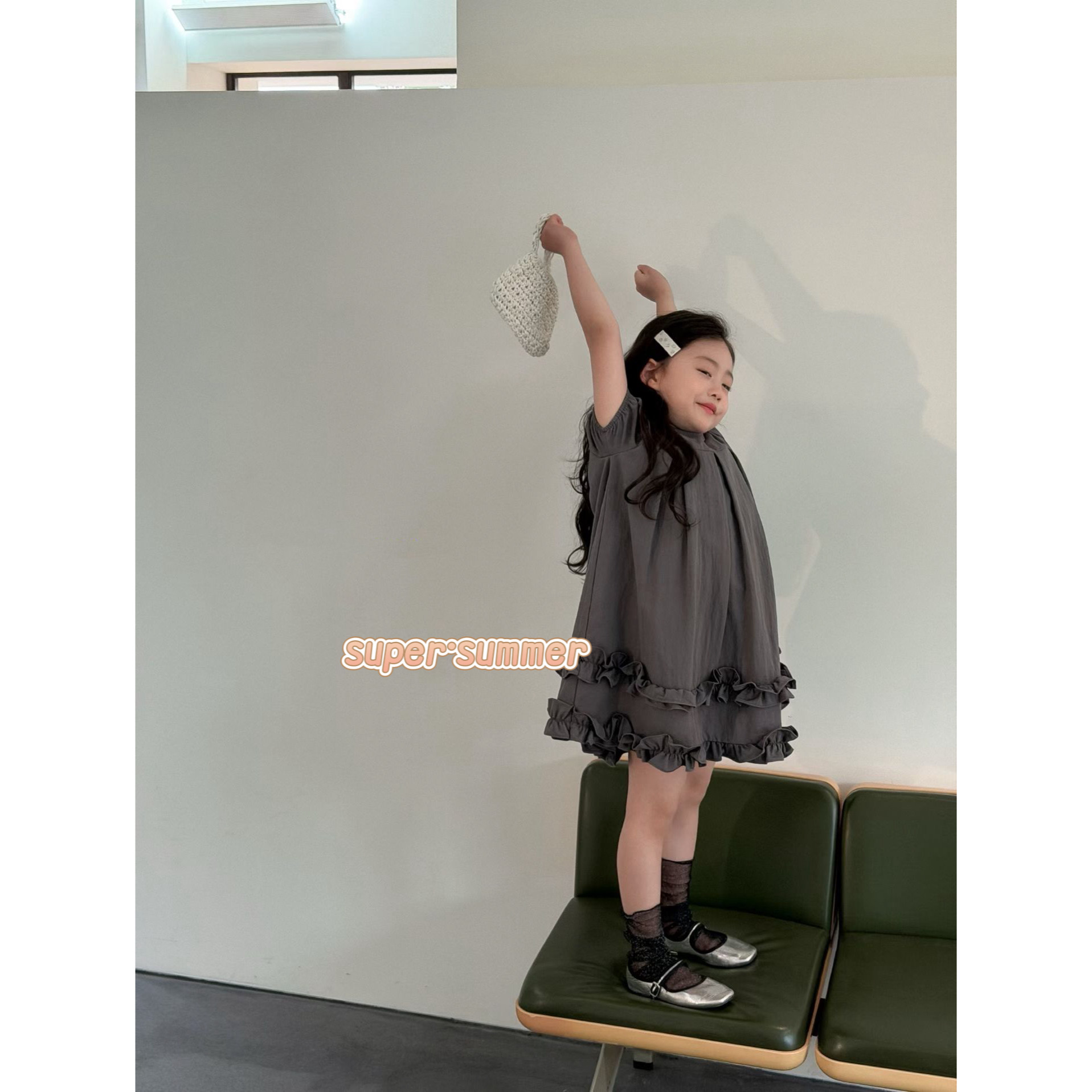 女童26夏季新款韩版气质宽松短袖连衣裙时尚花边纯棉透气公主裙子