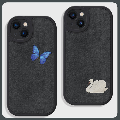 蝴蝶天鹅简约复古高级感手机壳