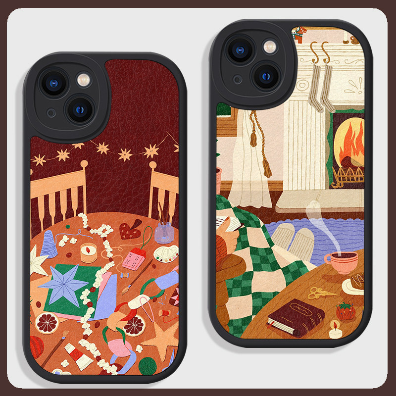 冬日温暖治愈插画文艺适用苹果17air手机壳16promax小米15华为nova14硅胶mate80小羊皮p70防摔vivo一加oppo软,3C数码配件,手机保护套/壳,淘宝优惠券,粉丝福利购,淘宝优惠卷
