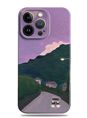 人间烟火紫色文艺适用17苹果16手机壳15promax12小米13华为nova14菲林p80荣耀400磁吸mate70一加oppo油画vivo