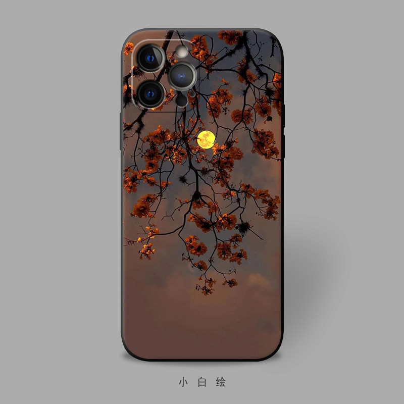 苹果适用复古冷淡风月手机壳