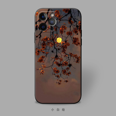 苹果适用复古冷淡风月手机壳