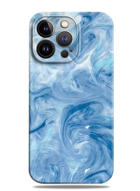 蓝色水波纹轻奢高级感适用苹果17手机壳16promax15小米13华为nova14菲林pura80磁吸mate70一加oppo全包vivo潮