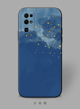 适用华为荣耀30pro+/10青春20Si/v40/50手机壳蓝色小星星耐脏防滑