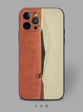 适用苹果12mini/xr/678pluse/11promax手机壳ins复古插画意象硅胶