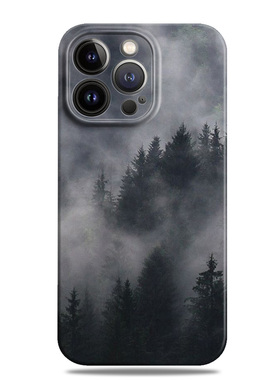 迷雾森林灰色冷淡风适用苹果16promax手机壳1简约13小米14华为mate60菲林p70荣耀200高级感nova12一加oppo潮