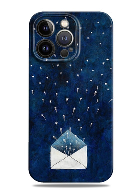 蒲公英来信适用苹果16promax手机壳15小众12小米14华为mate60菲林p70荣耀200治愈nova13一加oppo全包vivo蓝色