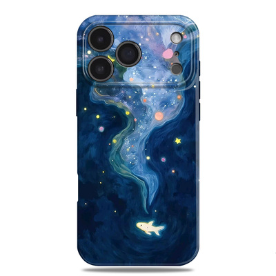 深海小鱼梦幻星河治愈蓝色手机壳