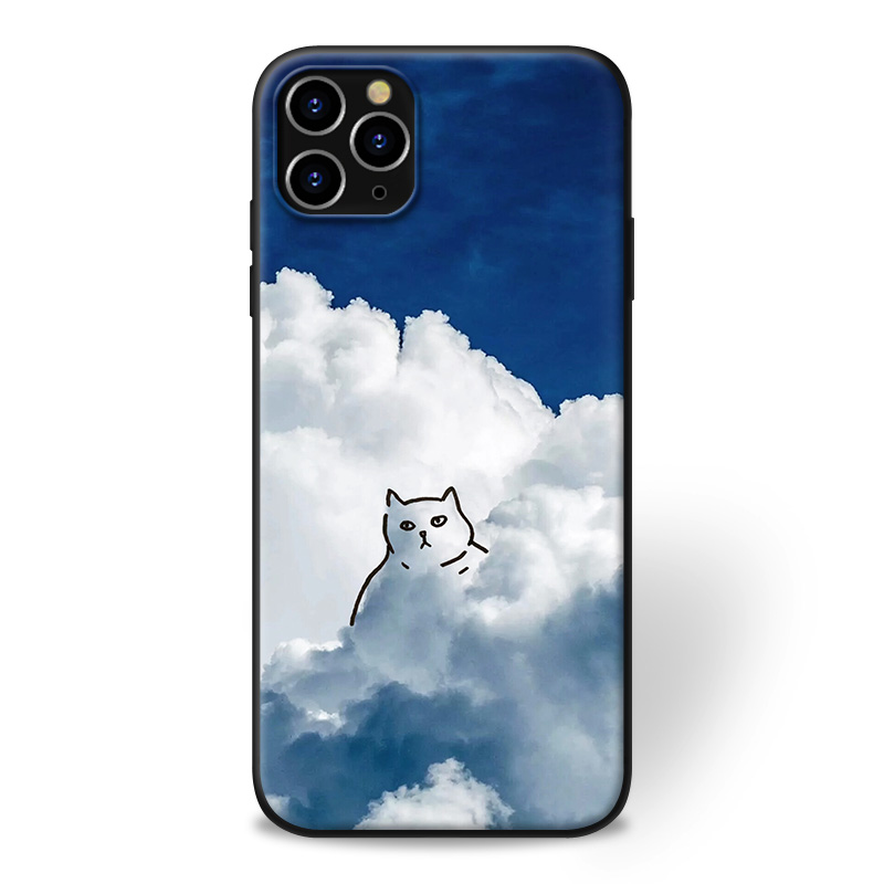 适用苹果12mini手机壳11promax/xr/iphone678pluse日系小清新云猫