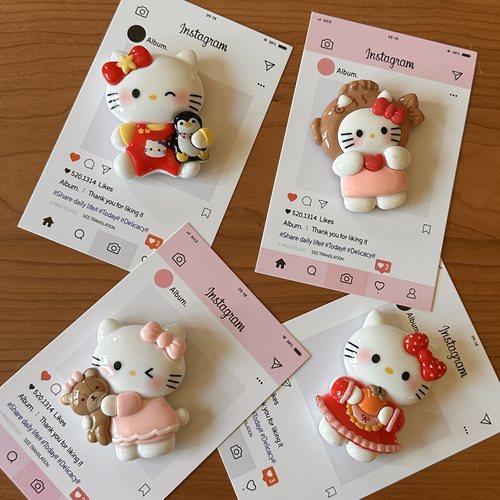 可爱红色系kt猫创意冰箱贴